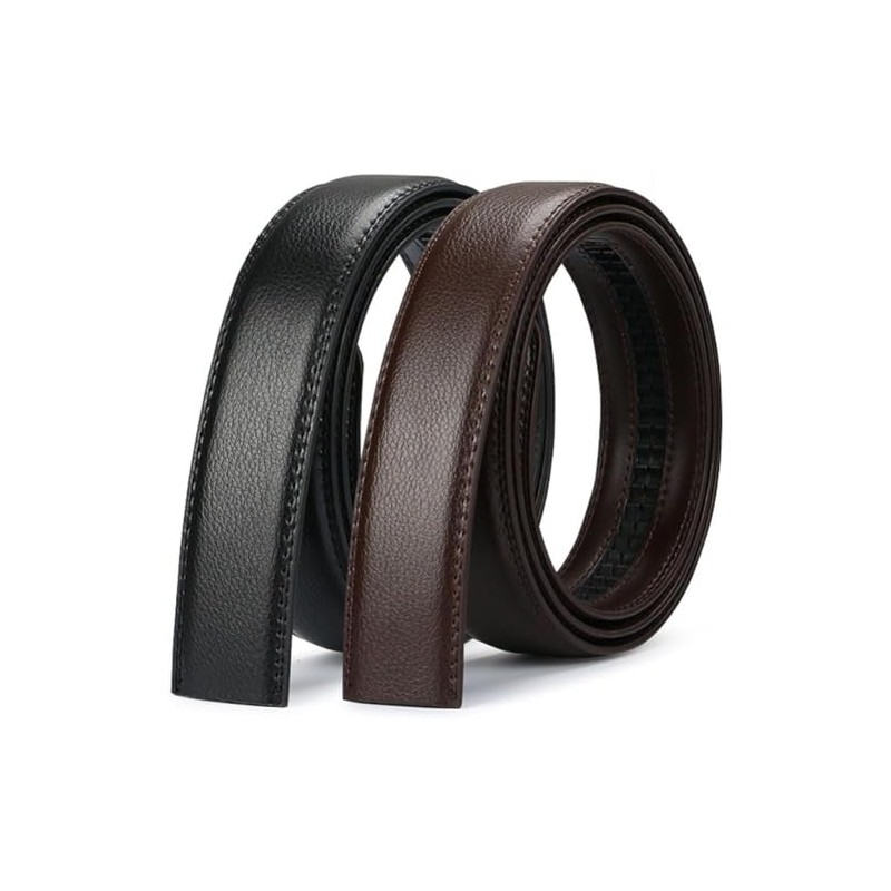 [Nelbons] Men's Leather Ratchet Belt Strap Fits 35mm 1 3/8"