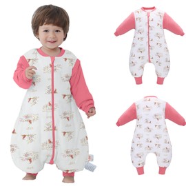 LAT LEE AND TOWN Baby Sleeping Bag Baby Sleep Sack Split Leg with Removable Sleeves, Baby Cotton Sleeping Bag, Winter Toddler Sleeping Bag (Rabbit,L)