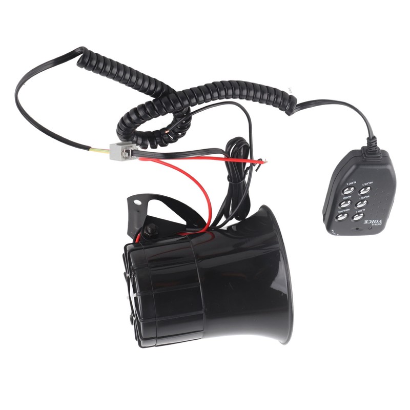 50W 120dB Car Loud Horn 6 Sounds Emergency Warning Alarm