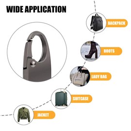 RIBHNXHI Backpack Zipper Lock Zipper Clip Theft Deterrent Dual Size Zinc Alloy Anti Theft Zipper Pull for Suitcase Handbag Travel Use 4 Pack （2Sizes） Black