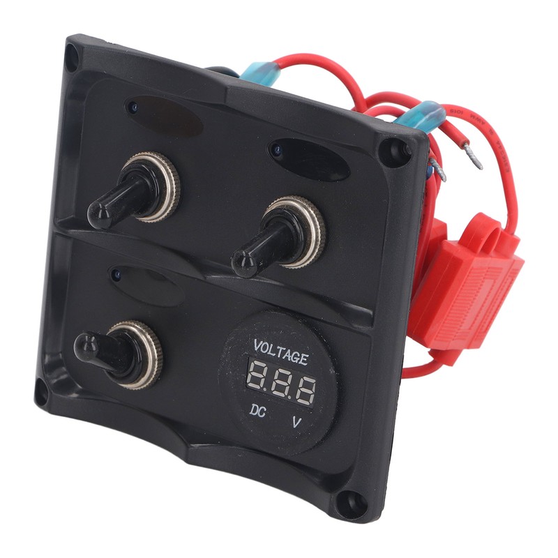Rocker Switch Panel 3 Gang LED Waterproof DC12V‑24V with Display