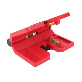 Magnetic Post Spirit Level with 3 Bottles, Adjustable Plastic Post Scales with Strong Magnet, Foldable Design, Elastic Loop for Posts, Pipes, Railings