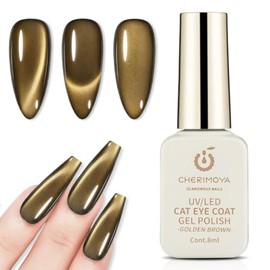 CHERIMOYA Esmalte de Uñas de Gel Ojos de Dorado Marrón Elegante 8ml