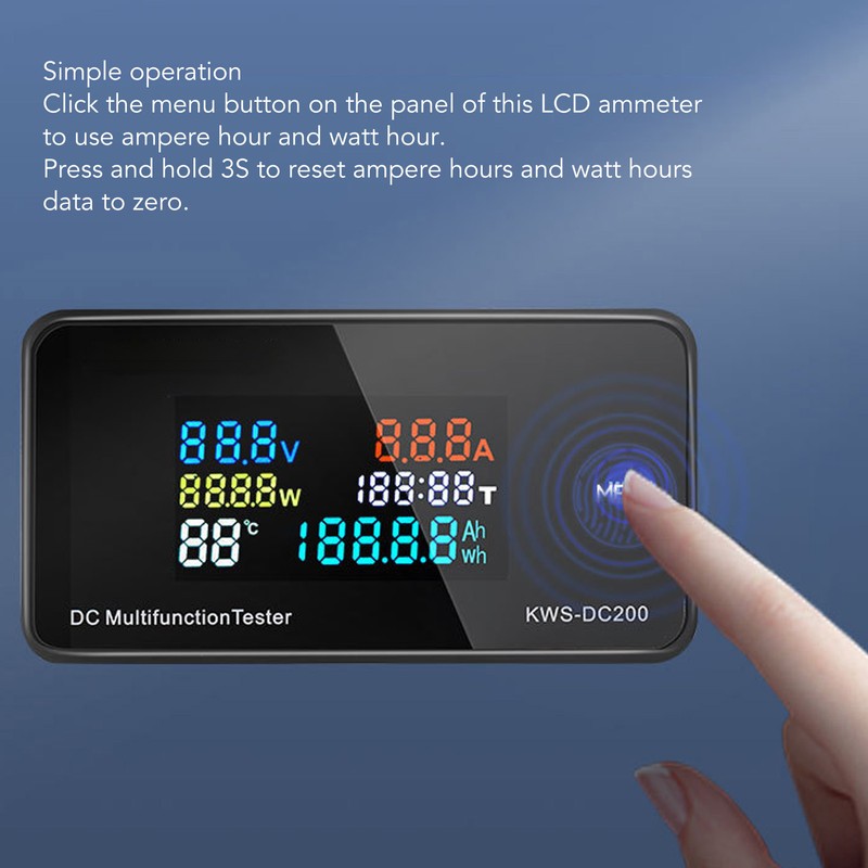 DC Digital Voltmeter Ammeter DC200 100A LCD Color Display 7