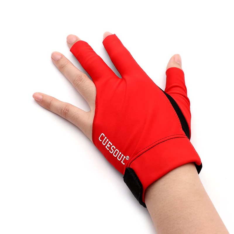 CUESOUL Left Hand Billiard Gloves, 3 Finger Cutting Gloves, Billiard