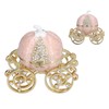 Jewelry Organizer White Golden Pumpkin Carriage Shape Rhinestone Storage Box