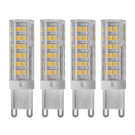 G9 LED Bulbs,6 Watt (60W Equivalent) 120V Non-dimmable No Flicker, T4 G9 Ceramic Bi-Pin Base LED Light Bulbs,4-Pack (4000k)