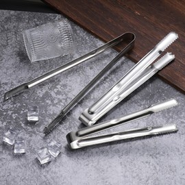Heanvmyss 12 Pcs Ice Tongs,Stainless Steel Food Serving Mini Tongs,U Shaped Serving Small Tongs for Party,Bar,Kitchen,Cafe(5 Inch)