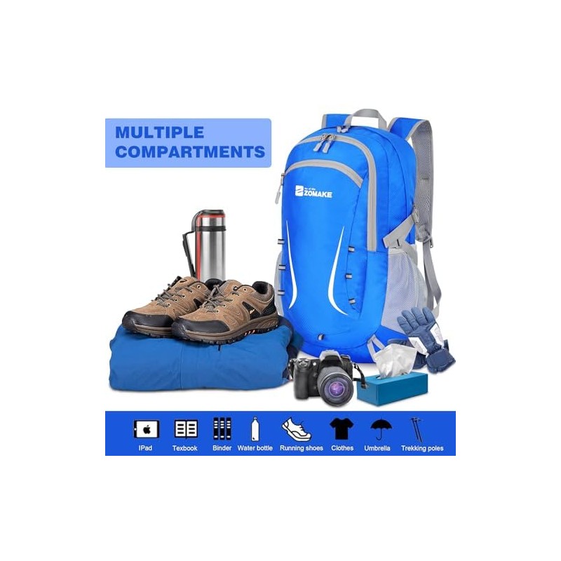 ZOMAKE Foldable Backpack 35 L, Large Lightweight Backpacks Waterproof Hiking