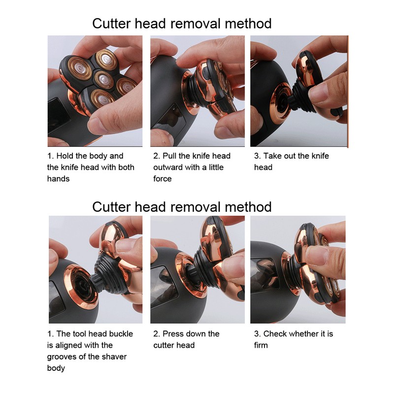 Electric Shaver Waterproof Rechargeable Beard Shaving Trimmer Hair ClipperBlack