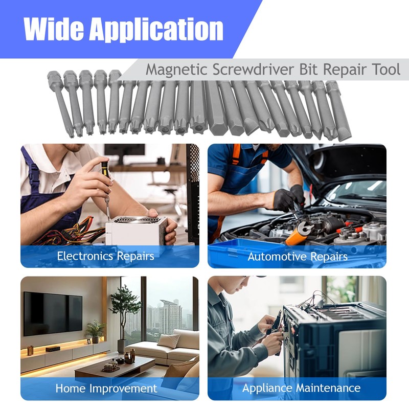 FyMosem 21Pcs 4-in-1 Long Magnetic Screwdriver Bit Combination Set 1/4