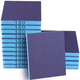 Necosthua 16 Pack 180 Grits Sanding Sponge Fine Sanding Block, Washable and Reusable Wet Dry Sandpaper Block Sandpaper Sponge for Wood Metal FurniturePaint and Drywall