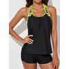 Aleumdr Tankini Underwire Swimsuits for Women Halter Padded Blouson Bathing