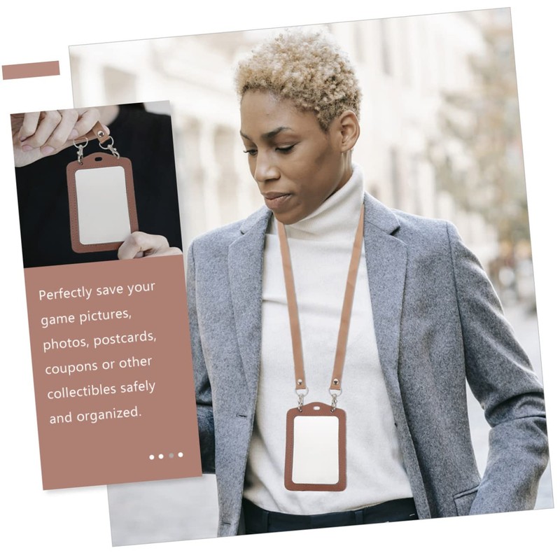CAXUSD 2pcs Vertical Id Card Holder Clear Sleeve Anti-Scratch Working