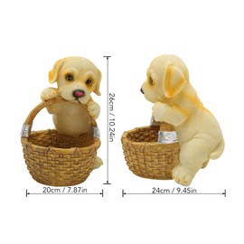 NOENNULL Key Bowl for Entryway Table, Resin Dog Basket Statue Puppy Basket Storage Entrance Key Candy Jewelry Earrings Holder Suitable for Home Decor