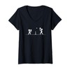 Ladies Funny Pickleball V-Neck T-Shirt, black