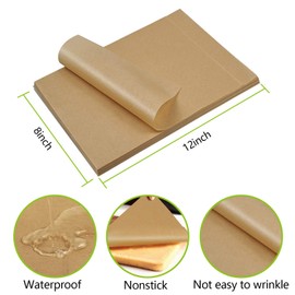 100 Pcs Parchment Paper Sheets for Baking, 8x12 Inches Unbleached, Precut Parchment Paper for Baking Cookies, Frying, Air Fryer, Cooking, Grilling Rack, Oven