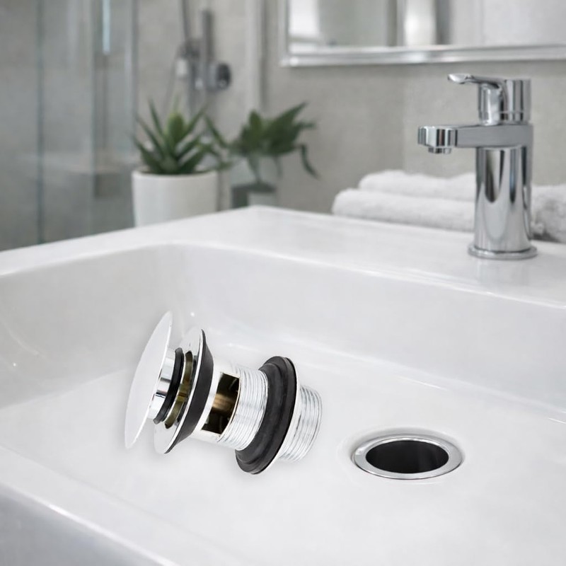 Tappo di Scarico Click Clack per Lavabo con Troppopieno |