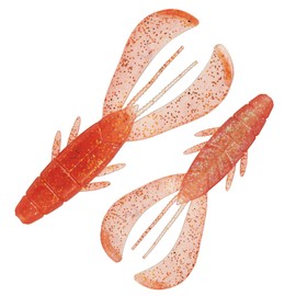 Major Craft Rockfish Worm Rock Driver Lucky Claw 3.2" #001 Strongest Orange