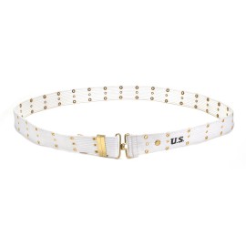 XXL WW2 U.S. M1936 White Parade MP Pistol Belt will fit 40" to 72" waist