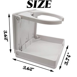 TIHOOD 2PCS Adjustable Folding Drink Holder/Adjustable Cup Holder for Marine/Boat/Caravan/Car/Trucks/RVs/Vans (White)