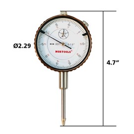 NORTOOLS Dial Indicator with Magnetic Base 0-1.0" & Point Set Dial Test Indicator 0.001" Precision Measuring Gauge Tools Kit， Magnetic Dial Indicator Base Holder with Fine Adjustment