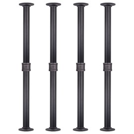 MUZIK 4 Pack Industrial Pipe Table Leg Set, Iron Base Legs for Coffee & End Tables, Desks, Nightstand - Custom Vintage Tables and Furniture Decorations (26 × 1 inch)