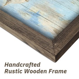 Barn Framed Wall Art Decor: Old Rustic Red Barn Picture Western Silo Farmhouse Wooden Painting Country Landscape Artwork for Bedroom Kitchen 16'' x 11''