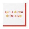 X&O Paper Goods Red ''Sun's Down Drinks Up'' Paper Cocktail