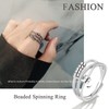 HIFOT 5Pcs Anxiety Ring for Women, Silver Fidget Ring for