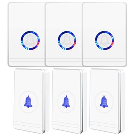 Door Chime, USUPERINK Wireless Door Alarm Contact Sensor with Adjustable Volume LED Flash, Easy installation, 48 Chimes 1000ft Range, Nightlight Function,Door Open Chime for Business/Home, 3PK