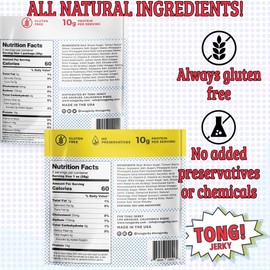 Tong Jerky Nice and Sweet Artisan Beef Jerky Sampler Pack - 12 2.4oz Bags - 1/2 Original 1/2 Honey Pepper - Keto Food Healthy Snacks for Adults - Made in the USA