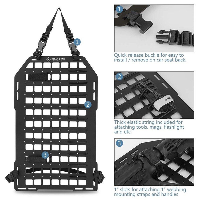 PETAC GEAR Tactical Car Seat Back Organizer | Rigid Molle