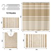Britimes Beige Stripes Bathroom Sets with Shower Curtain and Rugs,