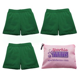 Sparkle Farms Girls Under School Uniform Shorts, Bike Shorts, Playground Shorts, Cartwheel Shorts, 3-Pack, Hunter Green Set, Size 6