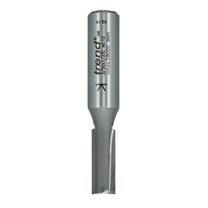 Trend Professional Straight Two Flute Router Cutter, 1/2 Inch Shank,