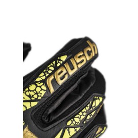 Reusch Attrakt Duo Finger Support Goalkeeper Gloves, Black/Gold/Yellow, Size 8