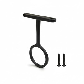 TAG Hardware Premium Round Wardrobe Tube Suspended Center Closet Rod Support Bracket with Installation screws for Standard 1-5/16" Diameter Closet Rods (Matte Black)