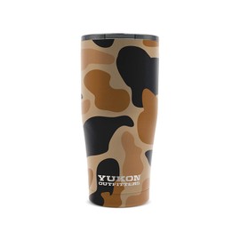 Yukon Outfitters Freedom High Grade 18/8 Corrosion-Resistant Stainless Steel Double Wall Vacuum Insulated Tumbler (20 oz/ 590ml) - 7.3" H x 3.4" Top dia. / 2.7" Bottom dia., Vintage Camo