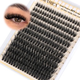 Yawamica Wispy Lash Clusters Natural Cluster Eyelash Extensions Fluffy Eyelash Clusters C Curl Individual Lashes 10-18mm Cluster Lashes Waterproof DIY Lash Extension at Home by Self