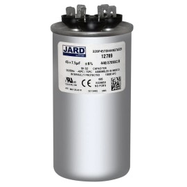 JARD 45 + 7.5 uf MFD 370 440 VAC Round Dual Capacitor 12789 Replaces C34575R C44575R