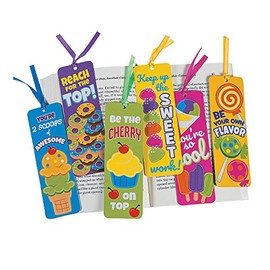Fun Express Sweet Treat Laminated Bookmarks - 48 Pieces - Educational and Learning Activities for Kids
