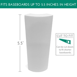 5.5" x 11/16" Rounded Outside Bullnose Corner Baseboard Molding and Trim Block. Pine. Primed White. Fits Standard 3/4" Rounded Bullnose Corners. (6)