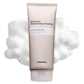 DEEOM - Limpiador Iluminador De Ñame Real, Limpiador Facial Espumoso Suave Para Piel Sensible Con Agua De Arroz, Hidratante Y Limpieza Pr...