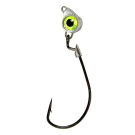 Z-Man, Texas Eye Jighead, Freshwater/Saltwater, 1/8 oz, 3/0 Hook, Chartreuse, Package of 3, TXJH18-05PK3