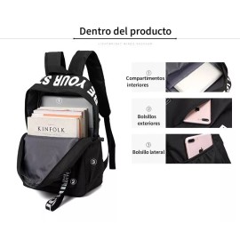 A&D Mochila urbana A&D 08 color negro diseño lisa 20L