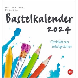Bastelkalender 2024 weiß mittel. Blanko-Kalender zum Basteln mit extra Titelblatt für eine persönliche Gestaltung. Foto- und Bastelkalender 2024. Format 21 x 22 cm.
