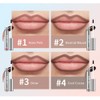 2PC Pipe-off lip liner stain,Nude Matte Tint,Non-Fading, Full Coverage,light brown/dark