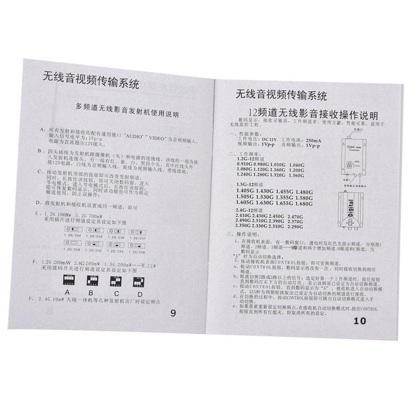 1.2G 1.5W Wireless Audio Video Transceiver CCTV Monitoring Transmitter &amp;