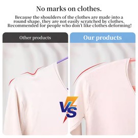 Plastic Clothes Hanger, Extra Thick Plastic Wide Shoulder Adult 360 Degrees Rotate Slip Resistant Standard Clothing Hanger Ideal for Everyday Use Pink 10 Pack